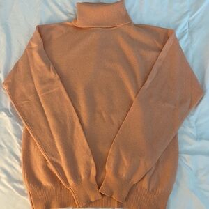 Lord & Taylor Cashmere Turtleneck Sweater - Peach